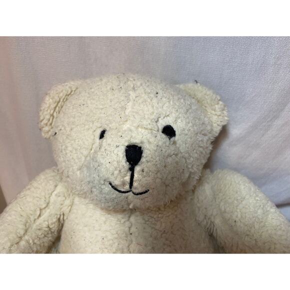 Silver One Plush Bear Soft 12" Cream White Black Flecks Baby Toy Stuffed Animal - Picture 2 of 6